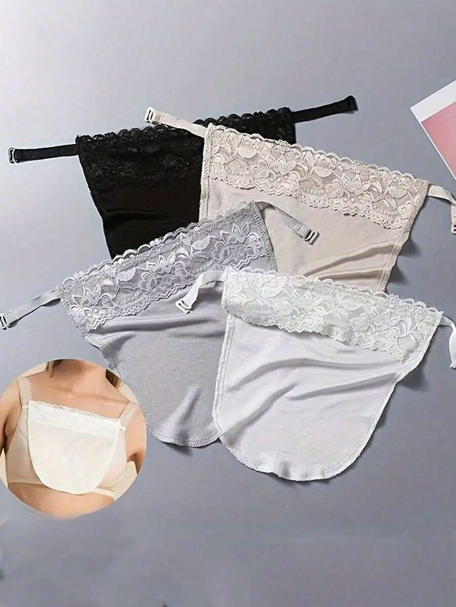 1pc Women's Color Block Lace Bra Pad Bralette Accessories With Striped Pattern, Removable & Washable Push Up Bra Pads Made Of Woven Polyester,Anti-Leakage Chest Shield Pads, Women's Lingerie & Underwear Accessories