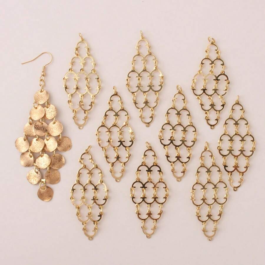 10pcs Jewelry Connectors, Suitable To Make Earrings, Women Jewelry DIY Accessories