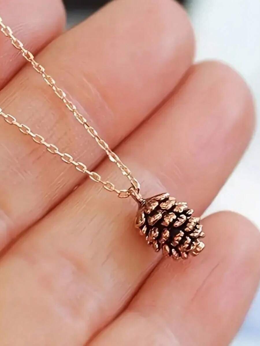 Collar colgante de piña de aleación de moda minimalista y retro para hombre - Accesorios de moda