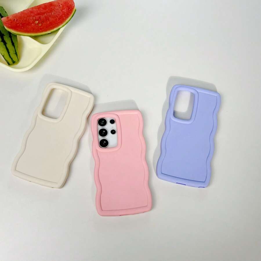 Set de 3 fundas de teléfono de silicona con diseño de ola antideslizante, compatibles con 16 Pro Max, 15 Pro Max, 14 Pro Max, 13 Pro Max, 12 Pro Max, 11 Pro Max, XS Max, 7, 8 Plus, OPPO, VIVO, Honor