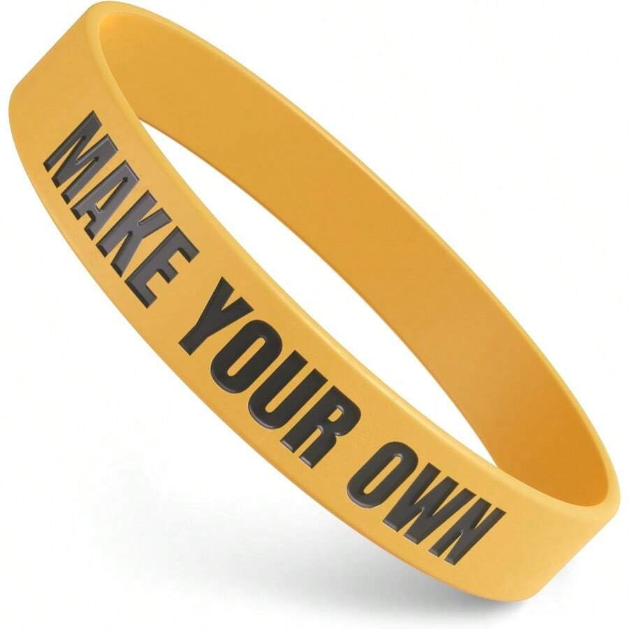 Custom Wristbands For Events Fundraisers Promotions Add Text Icons Logos Bulk Rubber Bracelets Classic 1 2 100 Silicone