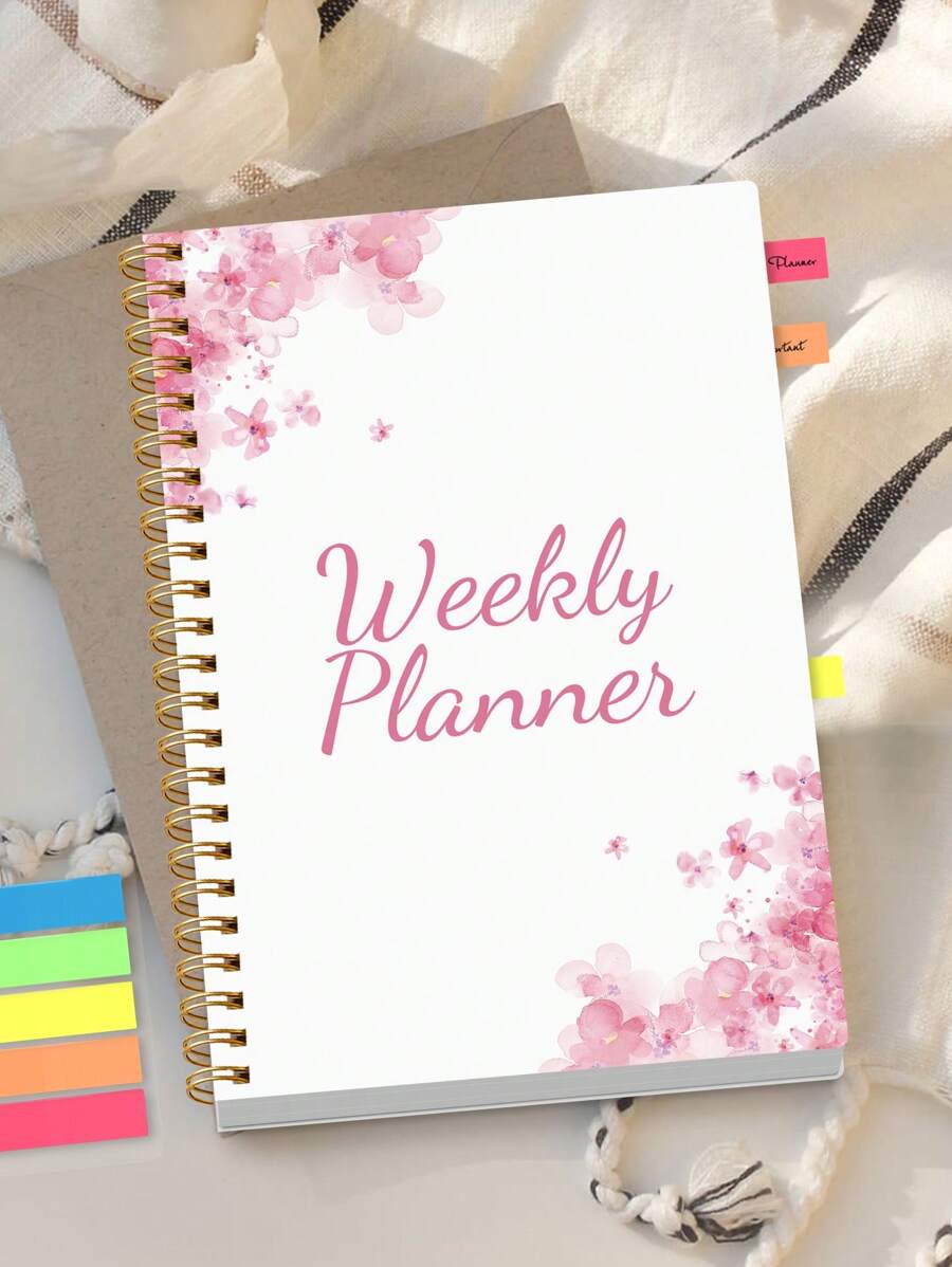 BUBU 1pc A5 Weekly Planner Back To School 2025, + Index Stickers, Simple Undated Academic Daily Planner With Time Blocking, To-Do Lists, Mood & Sleep Tracker, For Teens, Work And Home,Office School Supplies