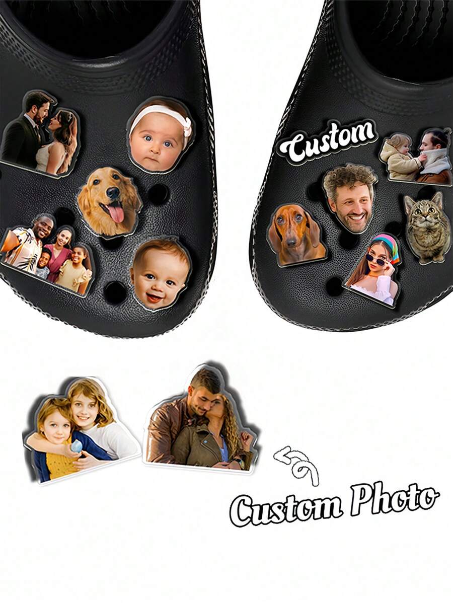 1 pieza de Dijes personalizados para zapatos, accesorios de zapatos de acrílico personalizados con fotos, pasadores para zapatos DIY, decoraciones y accesorios, regalo único para cumpleaños/Navidad/Día de San Valentín/Boda/Aniversario, estilo Kawaii para niños, mujeres, hombres, parejas, familia, multifuncional, ornamental, reutilizable, exquisito, elegante, de alta calidad, colorido, moderno, personalizado, único, regalos ideales para él, regalos ideales para ella, novio, papá, novia, mamá, familia, amigos, sala de té, hogar, jardín, oficina, para aniversarios, para el Día de San Valentín, para el Día de la Madre, para cumpleaños, para el Día del Padre, para graduación, para bodas, para calentamiento de casa