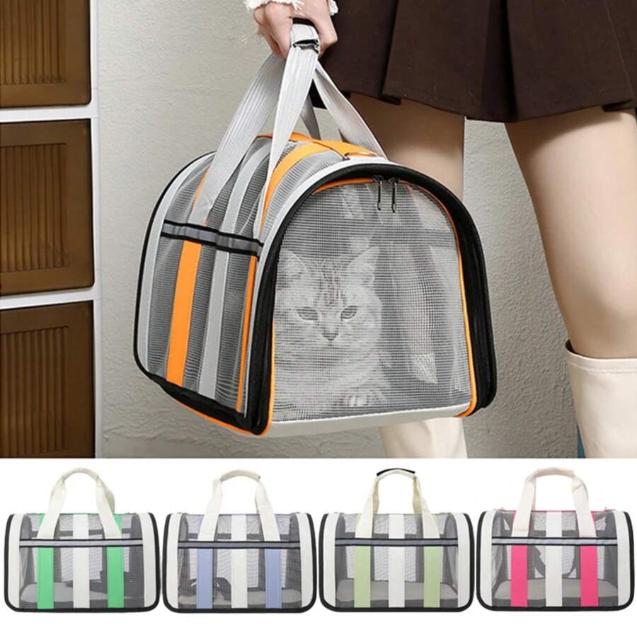 Pet Carrying Bag Outing Portable Dogs Handbag Foldable Small To Medium Dog Cage Mesh Handbag