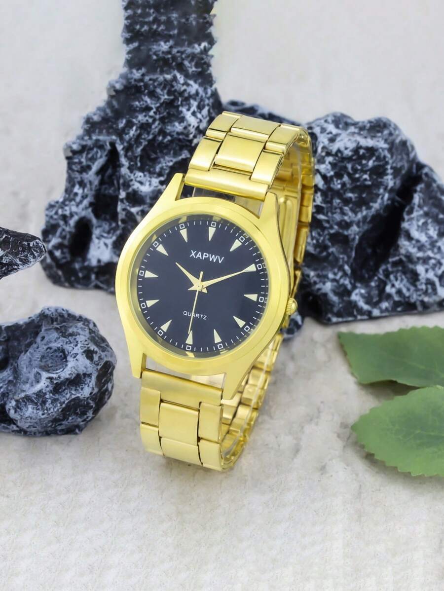 Reloj de pulsera de cuarzo para hombre, casual y de moda, con correa de acero inoxidable, diseño vintage y de alta gama