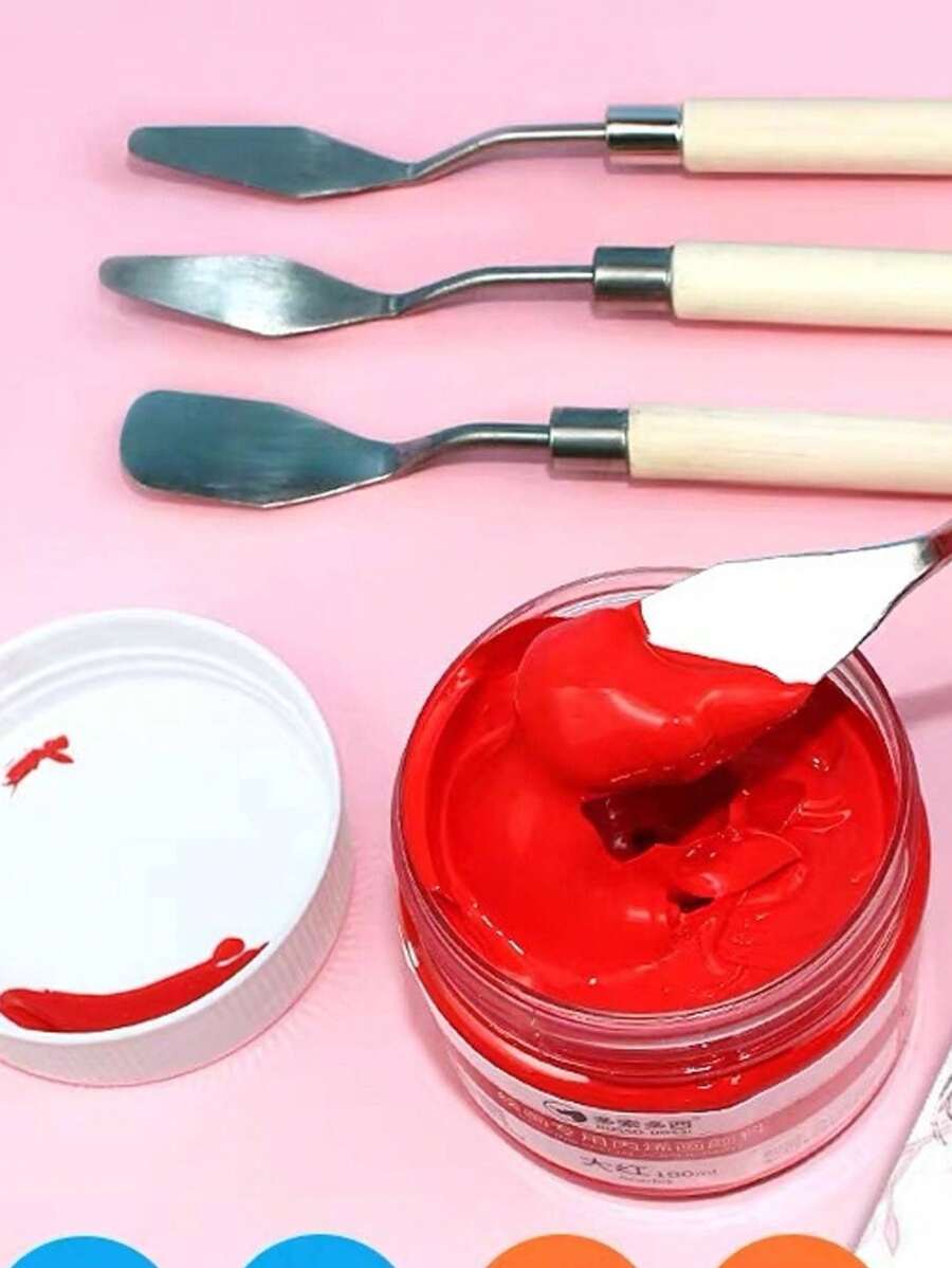 4pcs/Set Oil Painting Scraper; Oil Painting Brush, Paint Brush, Oil Painting Stick Special Scraper Pigment Knife Muscle Painting Gouache Painting Acrylic Painting With Mixing Knife
