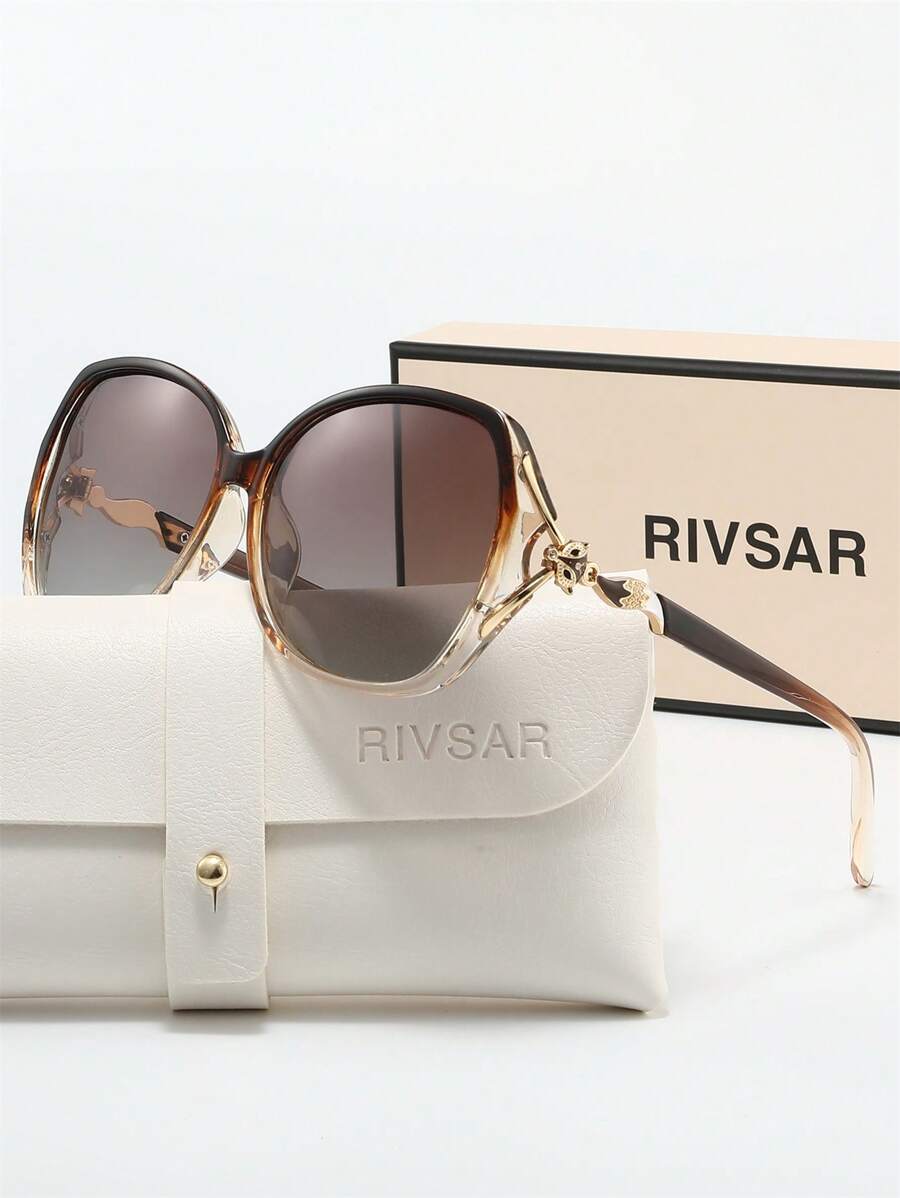 RIVSAR Óculos de Sol Vintage Fashion Polarizados para Mulheres Plus Size com Cabeça de Raposa, Elegante para Uso Externo, Casual, Festa, Viagem, Proteção Solar em Feriados, Presente de Marca Premium para Feriados, Dia dos Namorados, Natal, Halloween