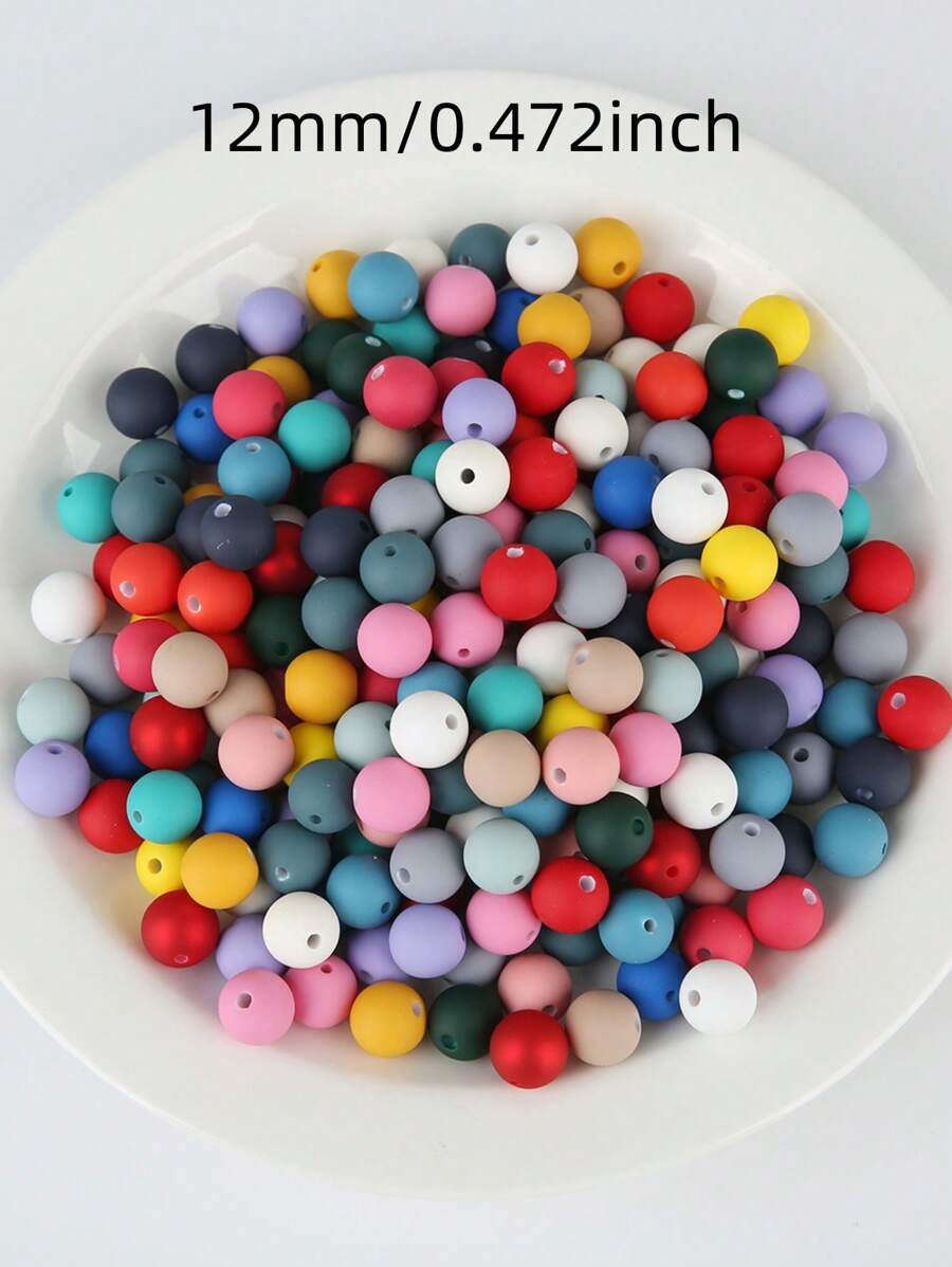 50pcs/100pcs DIY Multi-Color Mixed Color Round Beads Are Available In 8mm/10mm/12mm To Choose From Make Necklaces, Bracelets, Keychains, Jewelry Accessories