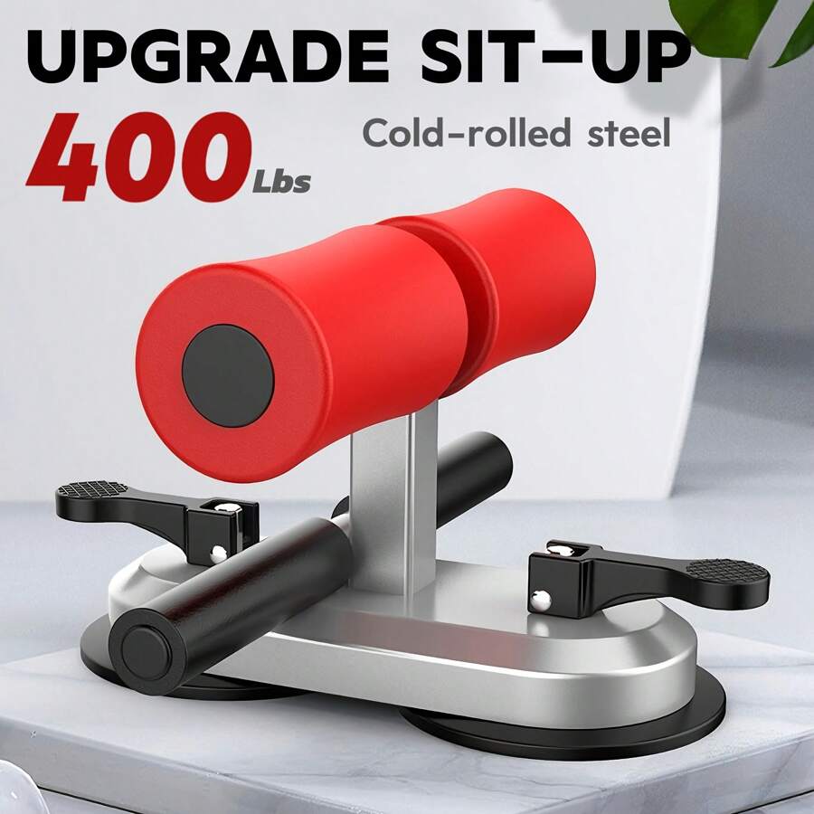 Sit-Up Bar Floor, Portable Sit-Up Fitness Equipment With 2 Power Suction Cups And Adjustable Kickstand, Home Exercise Equipment With Massage Rollers For Bedroom, Living Room, Home And Office, Mother's Day Gift