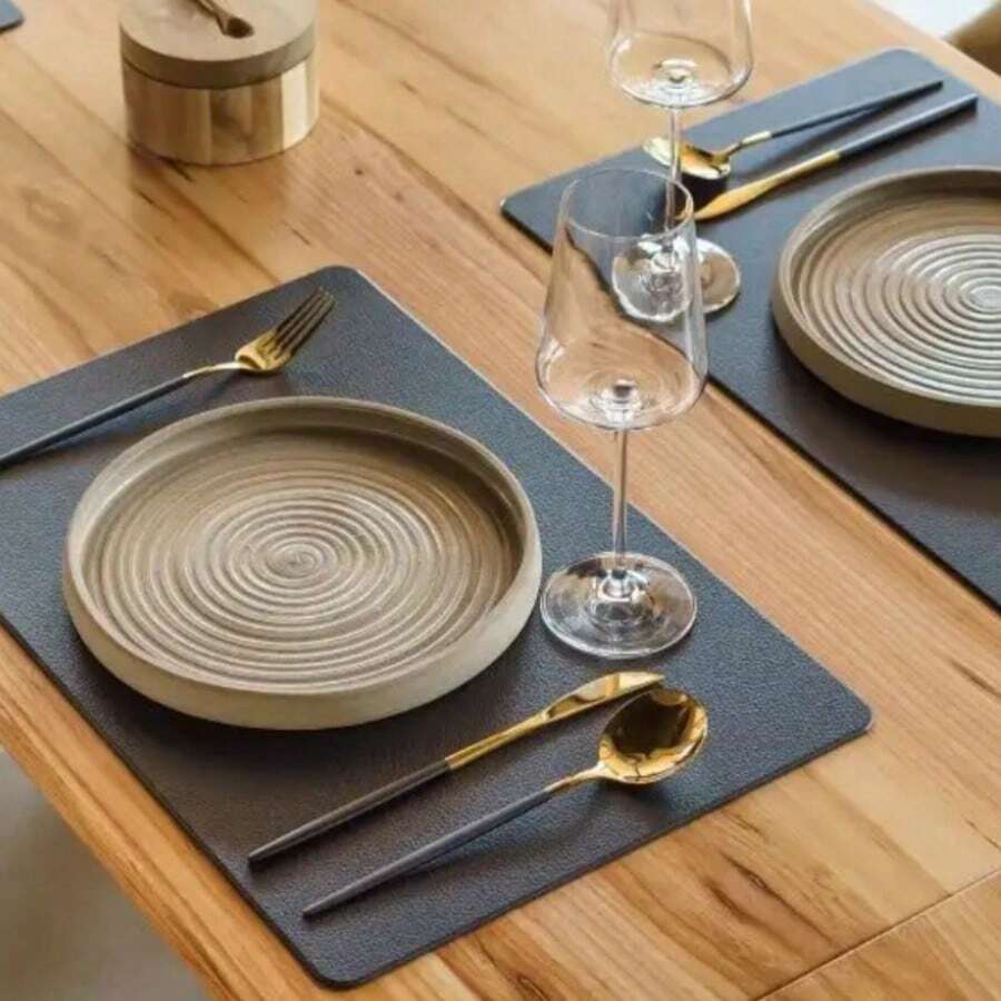 4 Stücke 30x45cm Kunstleder Untersetzer, hitzebeständig, rutschfest, wasserdicht, abwischbar, waschbar Küchen- und Esszimmer Tischsets