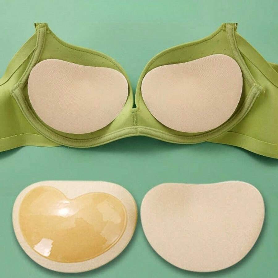 2 pezzi di coperture adesive invisibili a forma di cuore in silicone per capezzoli, petali triangolari in spugna spessa per il seno, reggiseno con spalline regolabili per costumi da bagno