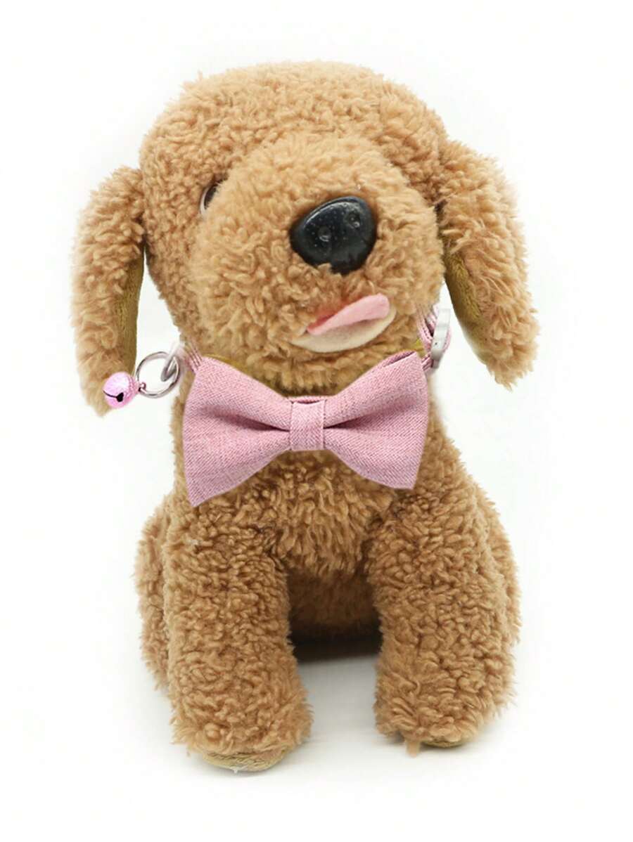 1 Set rosa Schleife Haustier-Geschirr & Leine - Fluchtschutz, atmungsaktives Mesh, verstellbar für Katzen/Hunde/Kaninchen - süßes und bequemes Accessoire