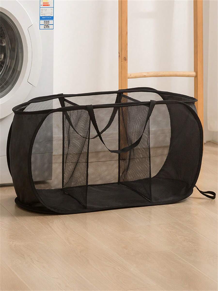 Verstärkter faltbarer Wäschekorb mit handgehaltenem Mesh-Format Wäscheaufbewahrungskorb, geeignet für Schlafzimmer, Badezimmer, Waschküche, Reinigung