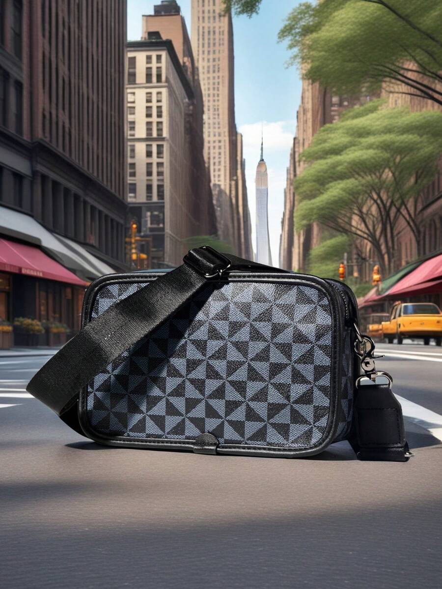 Crossbody Bag Sling Bag Shoulder Bag Square Bag Multifunctional Waterproof For Back To School College For Business Travel PU Leather Minimalist Retro Business Streetwear Stylish For Men For Boys For College Student Boyfriend Gift