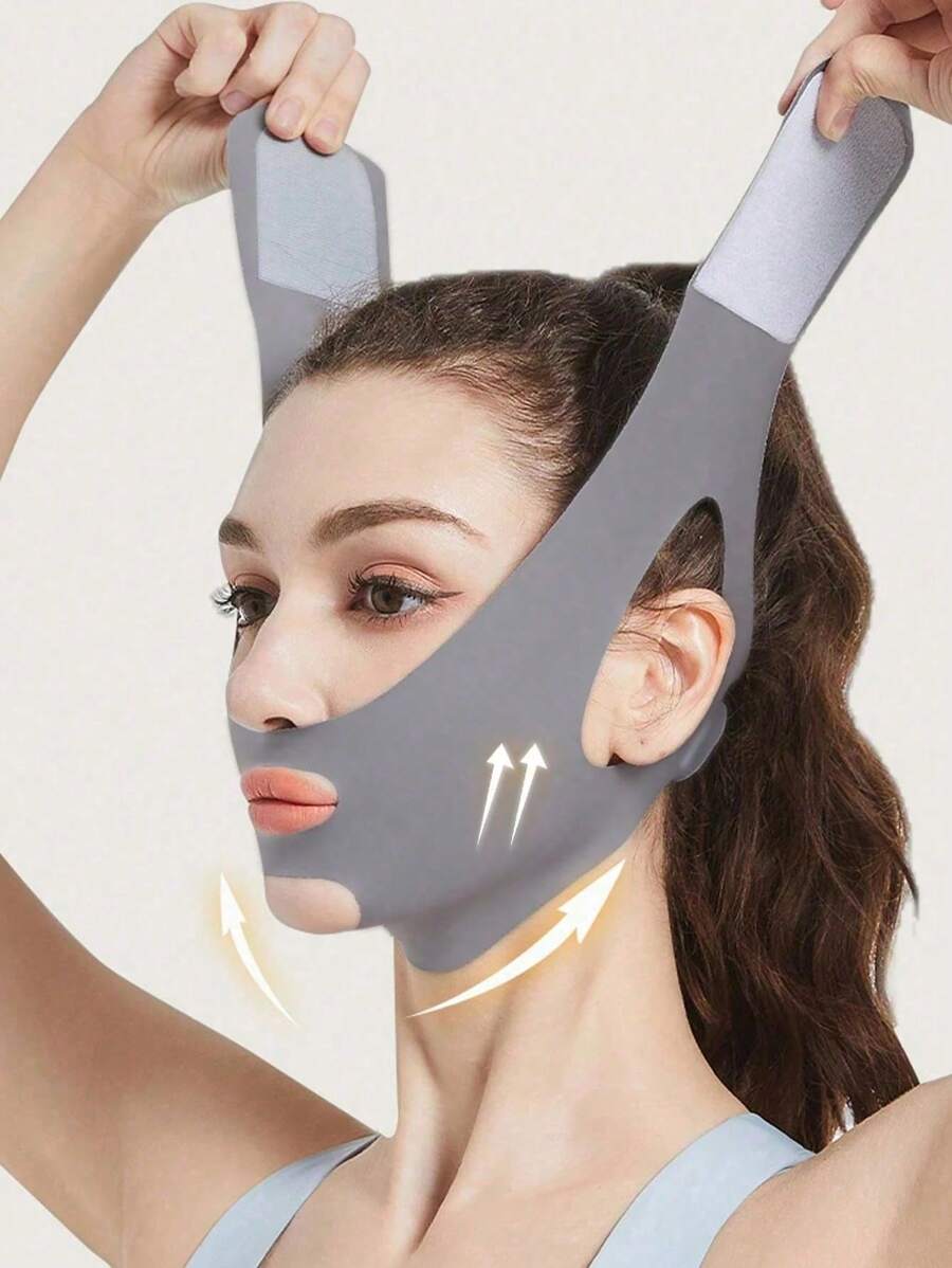 1Pc Women's Gray/Pink/Night Bandage Mask For Everyday Wear. This Seamless V-Shaped Sleep Mask Is Perfect For Use Both While Sleeping And Relaxing At Home. You Can Wear It While Watching TV, Working Out Or Having Fun.