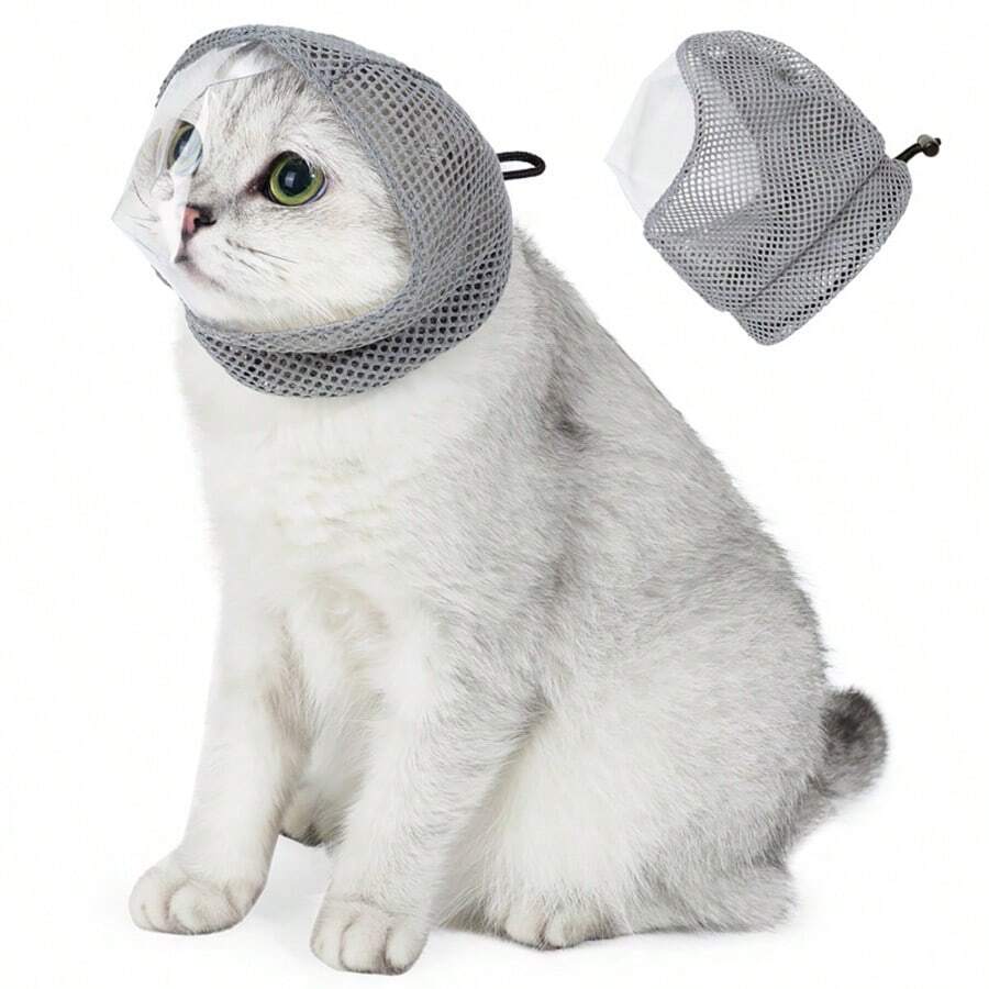 Cat Anti-Bite Mask, Pet Grooming & Care Head Cover To Prevent Licking, Nail Clipping, Bathing, Anti-Chew, Anti-Scratch, Anti-Drug Ingestion