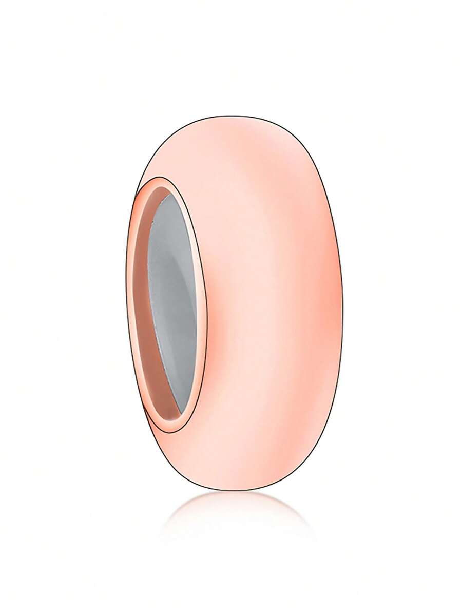 Ein einfaches 925 Sterling Silber, rosévergoldet, runde Perlen mit Zwischenräumen, Schmuck für Frauen, Silberschmuck, für den täglichen Gebrauch, als Geschenk