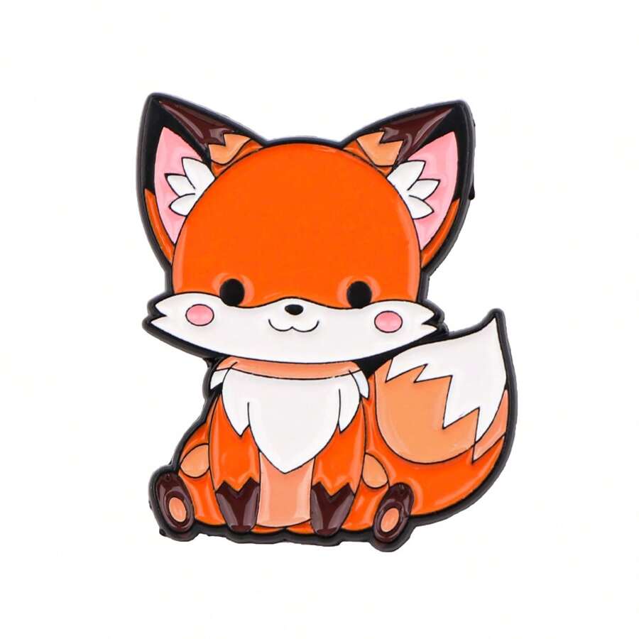 Broche de zorro lindo en forma de imperdible, pines de solapa, insignias para mochila, joyería, accesorios de moda para mujer