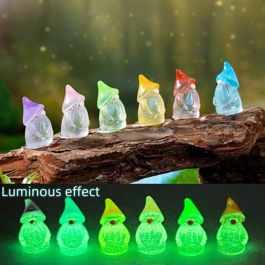 5 piezas de accesorios decorativos tipo bolsita ciega con enanos luminosos para crear microescenarios, partículas de enanos adorables para decoración DIY de jardinería y paisajismo, regalos y ornamentos navideños