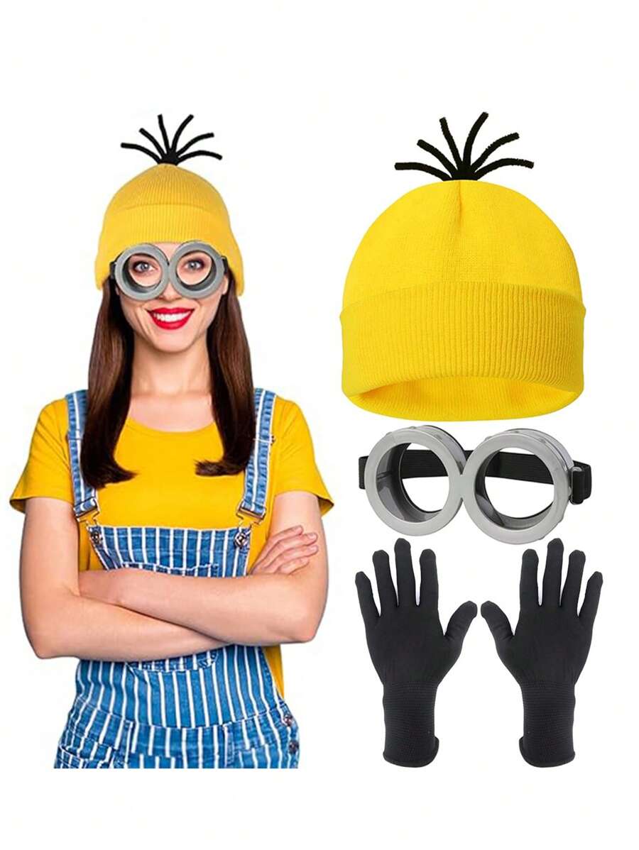 Minions Halloween Minions Kostüm Zubehör Rollenspiel-Set, Raumdekoration Schlafzimmer Dekoration Heimdekoration Wanddekoration Schuldekoration Schulüberraschung Studentenwohnheim Dekoration Schulanfang