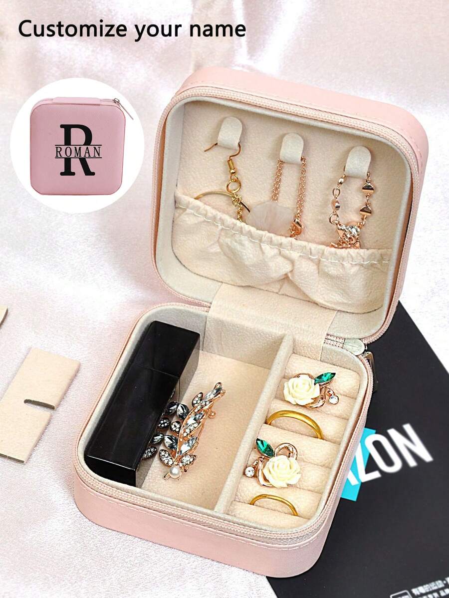 Caja de joyería personalizable, regalo para dama de honor, caja de joyería personalizada para dama de honor, caja de joyería de viaje para damas