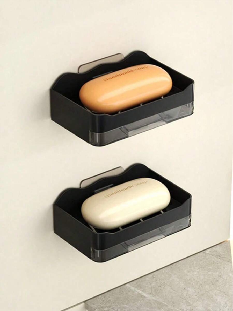 1pc Non-Perforated Soap Rack, Bathroom Storage Rack, Bathroom Tray