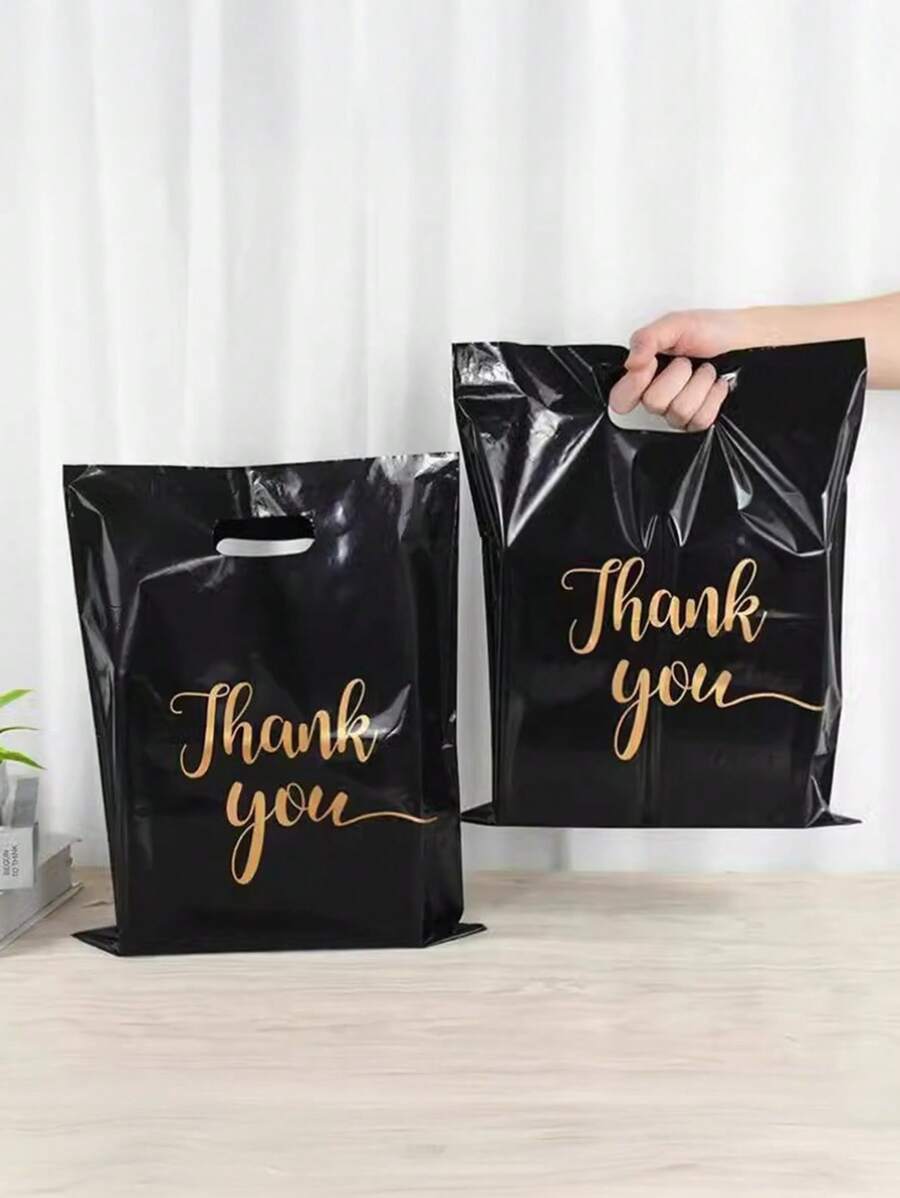 Black Gift Bags For Birthday Holiday Gift Packaging, Simple 4-Finger Apparel Bags, Packaging Bags, Portable Shopping Bags, Large Thank You Bags, White Thank You Bags, Large Thank You Bags, Bulk Thank You Bags, Medium Thank You Bags