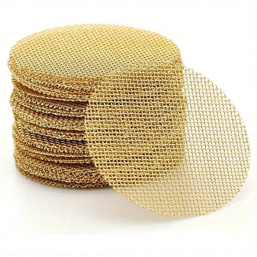 50 piezas de filtro de malla de acero inoxidable y latón de alta calidad - Tamiz para pipa de shisha, filtro tubular, utilizado para accesorios para fumar