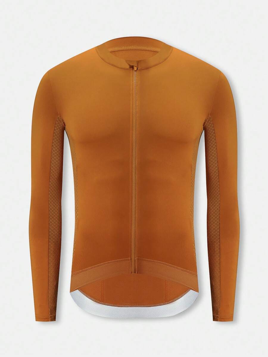HISERWA HISERWA Men's Long Sleeve Cycling Jersey, High Elastic Breathable Comfortable Outdoor Sports Top For Spring And Autumn