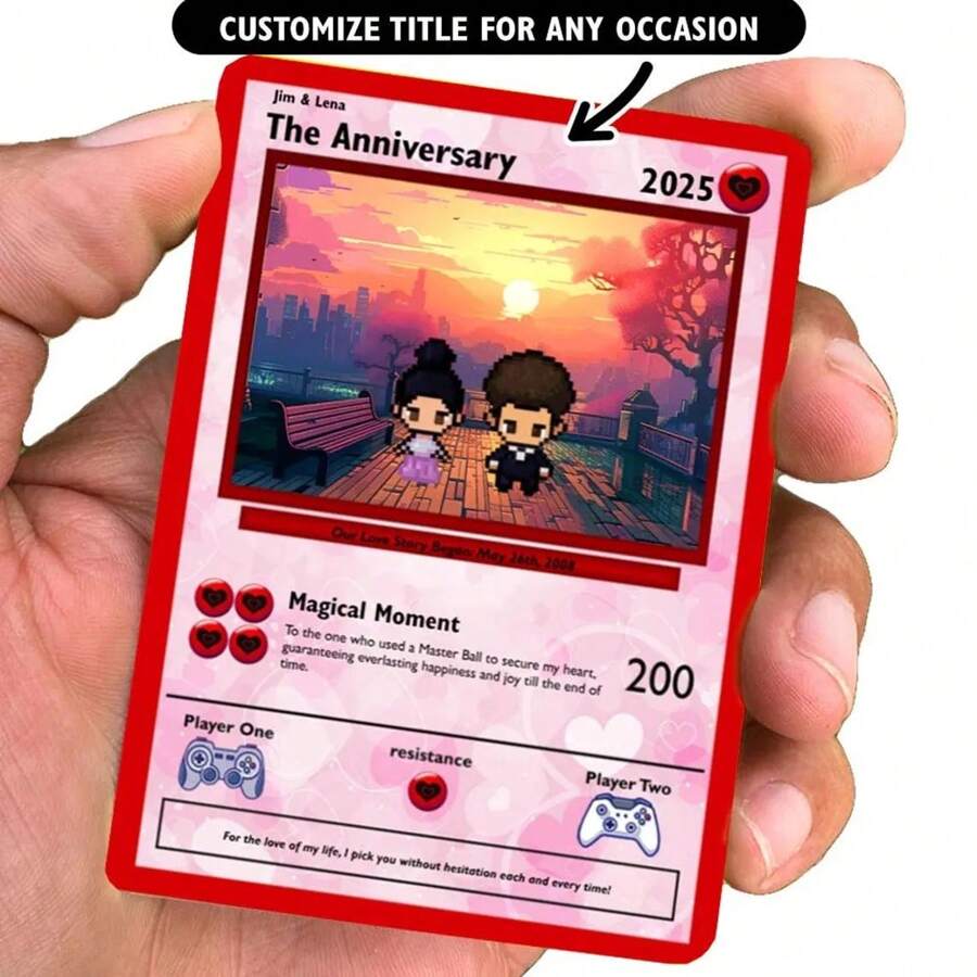 Personalisierte Jahrestags-Karte - Personalisierte Jahrestags-Geschenke - Jahrestags-Geschenk - Geschenk für Ihn - Geschenk für Sie - Valentinstag-Geschenk, ein- oder doppelseitige personalisierte Karte, das beste Geschenk für Ihre Liebsten
