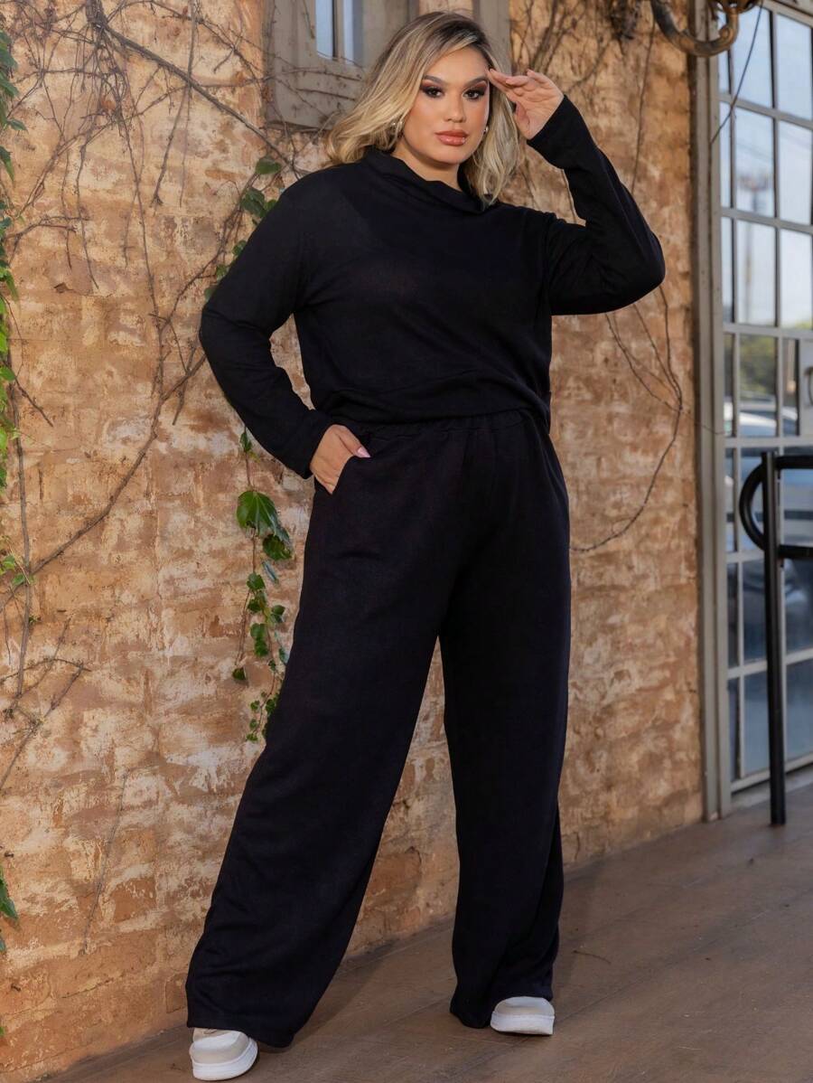 Conjunto Feminino Plus Size Inverno Quentinho Tecido Lanzinha Elegante e Confortável para os Dias Frios