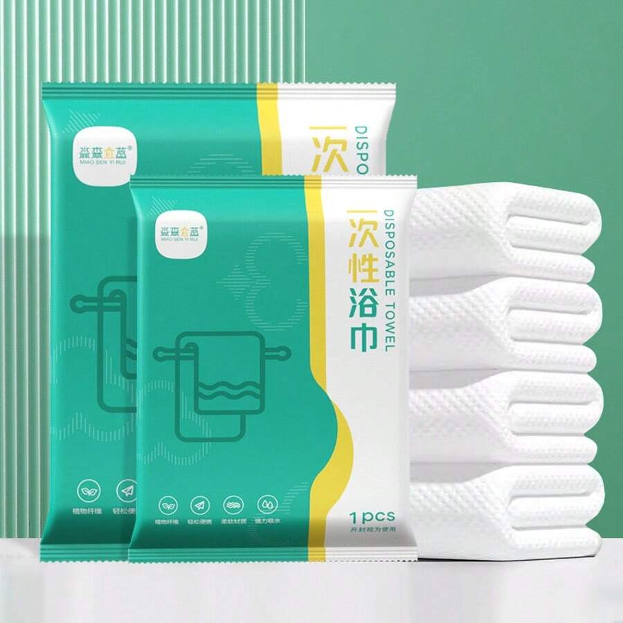 5 Packs Of Disposable Luxury Thick Towels, 70g/M² Soft Non-Woven Fabric, Individually Wrapped, 50x100 Cm, Suitable For Travel, Gyms And Outdoor Use. Personalized Towel Large Bath Towels Beach Essentials Back To School
