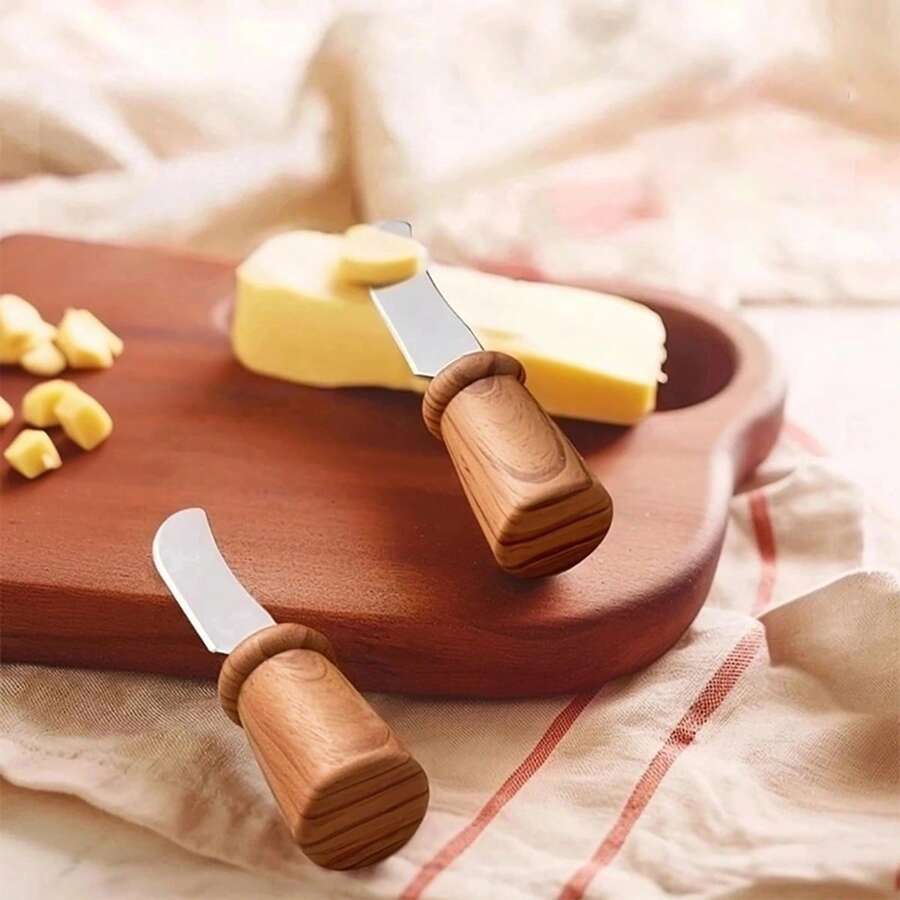 1/2 Stück vertikales Edelstahl Buttermesser mit Kunststoffgriff, multifunktionale mini Käse-Streichspatel, Käsemesser und -gabel, Brot, Toast, Marmelade Spatel, Backwerkzeug, geeignet für Küche und Restaurant Utensilien