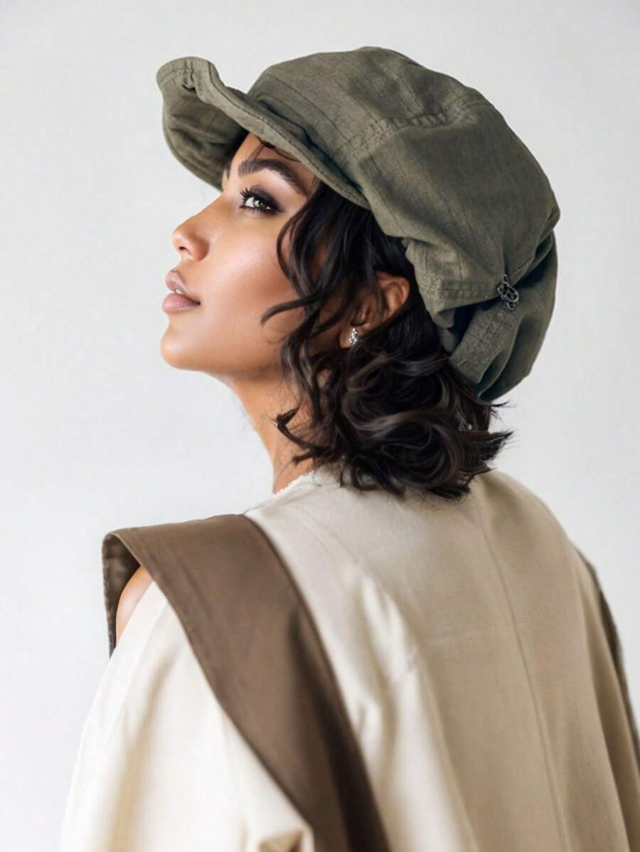 Béret - Style artistique rétro Casquette de Newsboy | Grande taille, tridimensionnel, affinant le visage | Style mou, polyvalent | Un indispensable pour un style artistique pour les femmes en sortie au printemps et en automne | Vêtement rétro | Nouveau style, respirant | Éléments de chapeau de peintre japonais