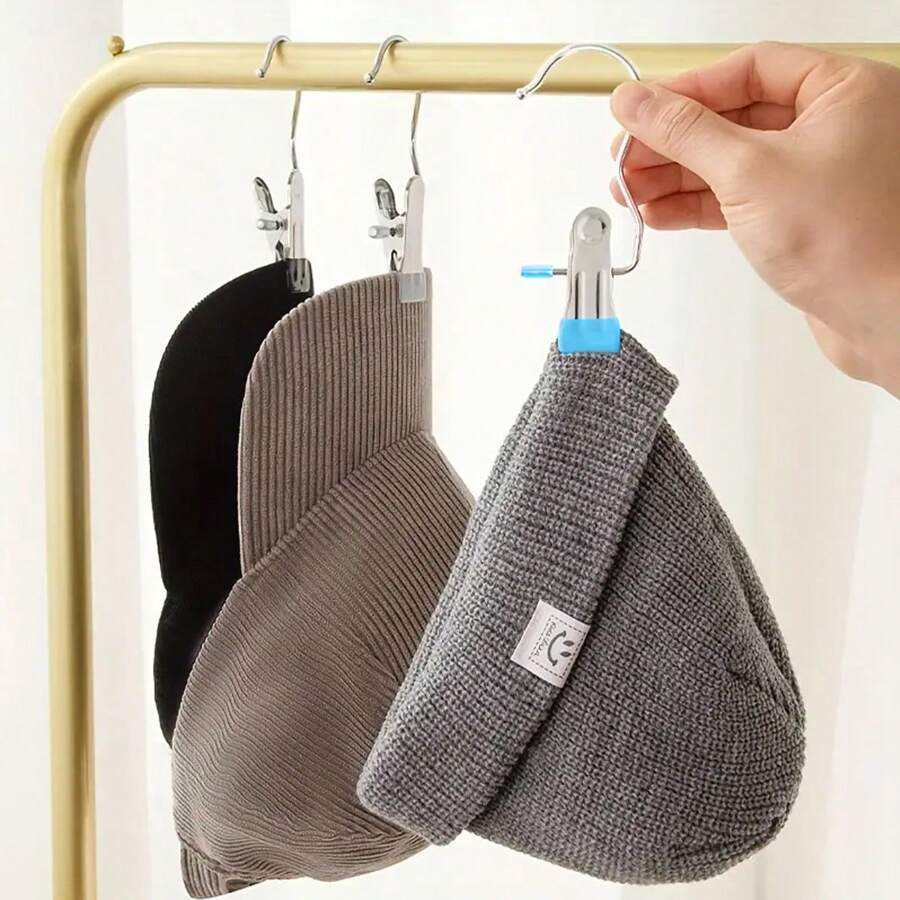 10pcs Premium Stainless Steel Clothes Clips, Adjustable Metal Pants Hanger With Clips, Laundry Clothes Hangers With Hooks, Portable Hanging Clothes Clip Decorations For Costumes, Festival, Pants And Skirt (Minor Cracking Of Resin Coating Is Normal)