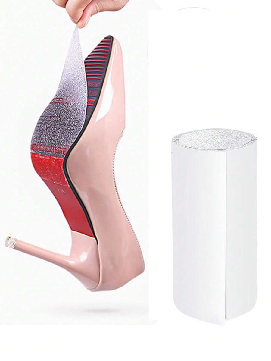 1 rouleau de patins antidérapants pour talons hauts, protecteurs de semelle de chaussure réduisant le bruit, amovibles, anti-usure, à bandes adhésives antidérapantes, ruban antidérapant élargi