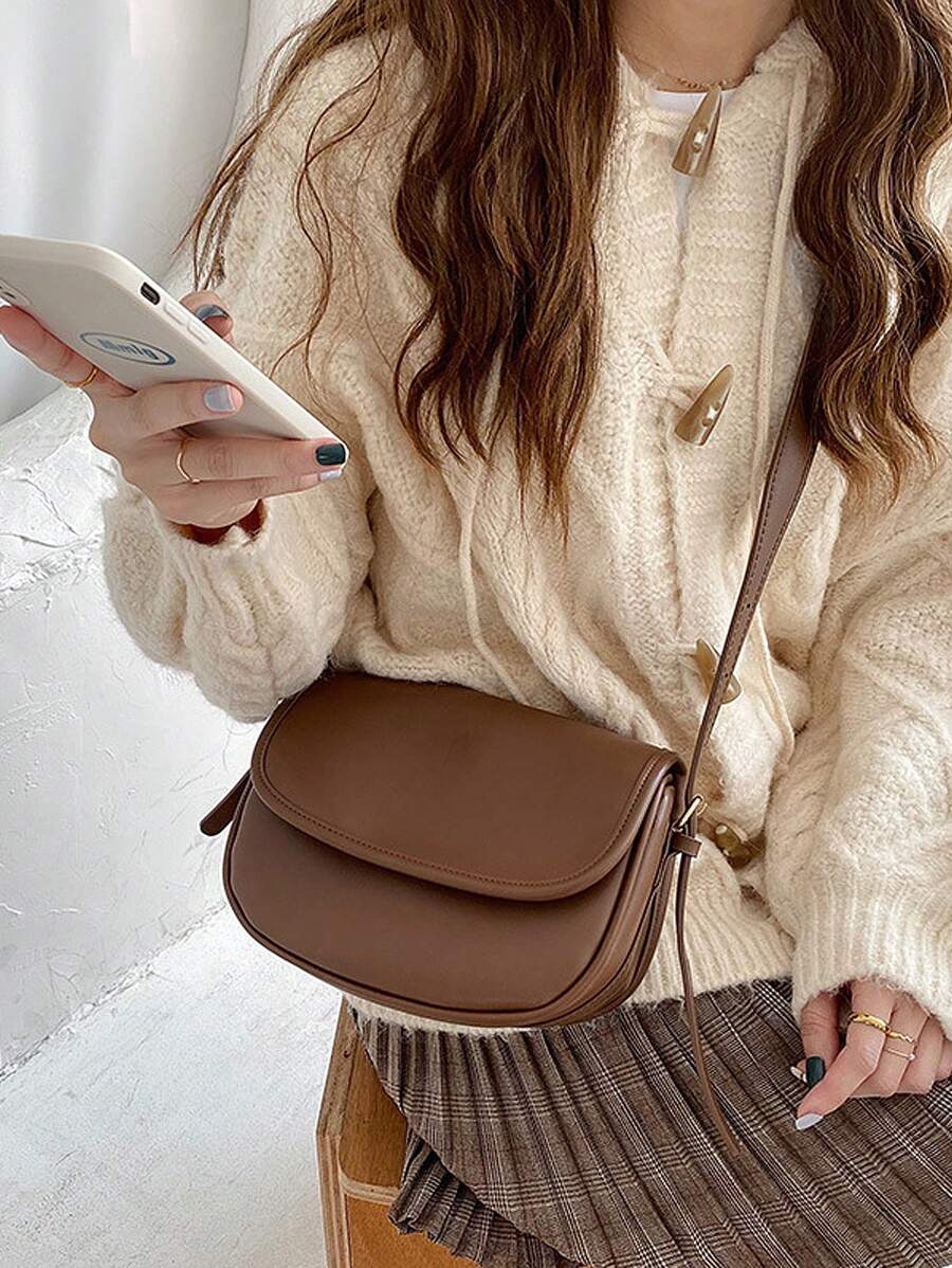 Nuevo bolso bandolera cruzado de estilo silla de montar de color contrastante, bolso pequeño vintage versátil para debajo del brazo