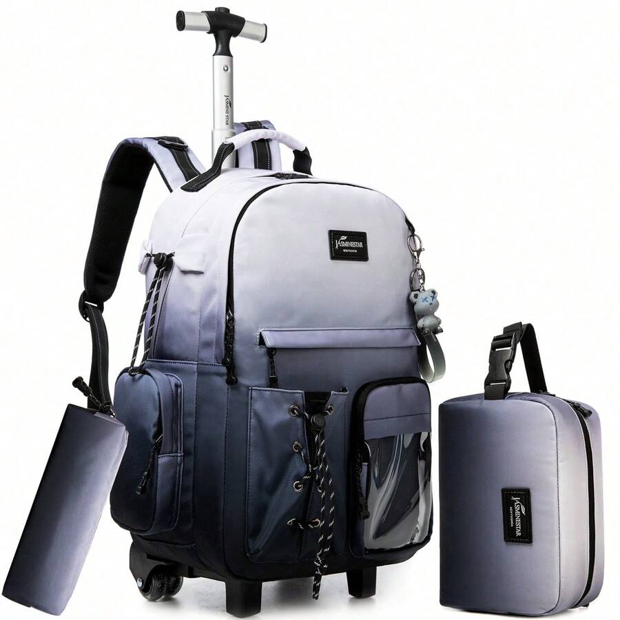3 pezzi set di bagaglio a mano con zaino con ruote, zaino porta PC per scuola e trolley da viaggio, disponibile in più colori