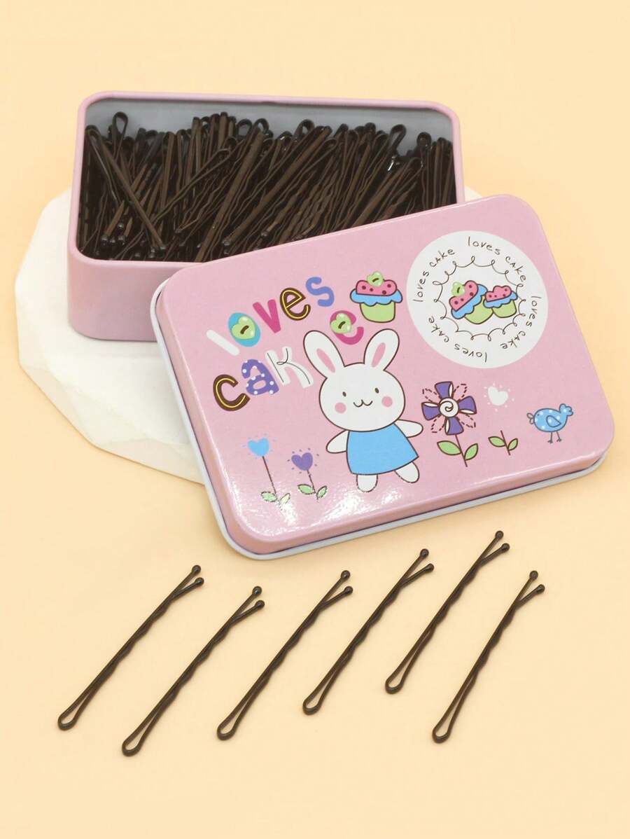 100pcs/Box Women Classic Plastic Hair Clips, Black Wavy Barrette Styling Accessories For Everyday Use Claw Clips Hair Claws Hair Barrettes