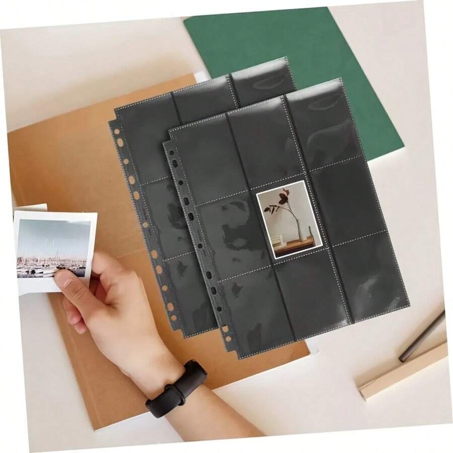 Carpeta con 100 fundas para cartas coleccionables, capaz de mantener 1800 cartas en total, funda negra para cartas coleccionables, fundas laterales mantienen tu colección en su lugar, con 9 bolsillos doble cara