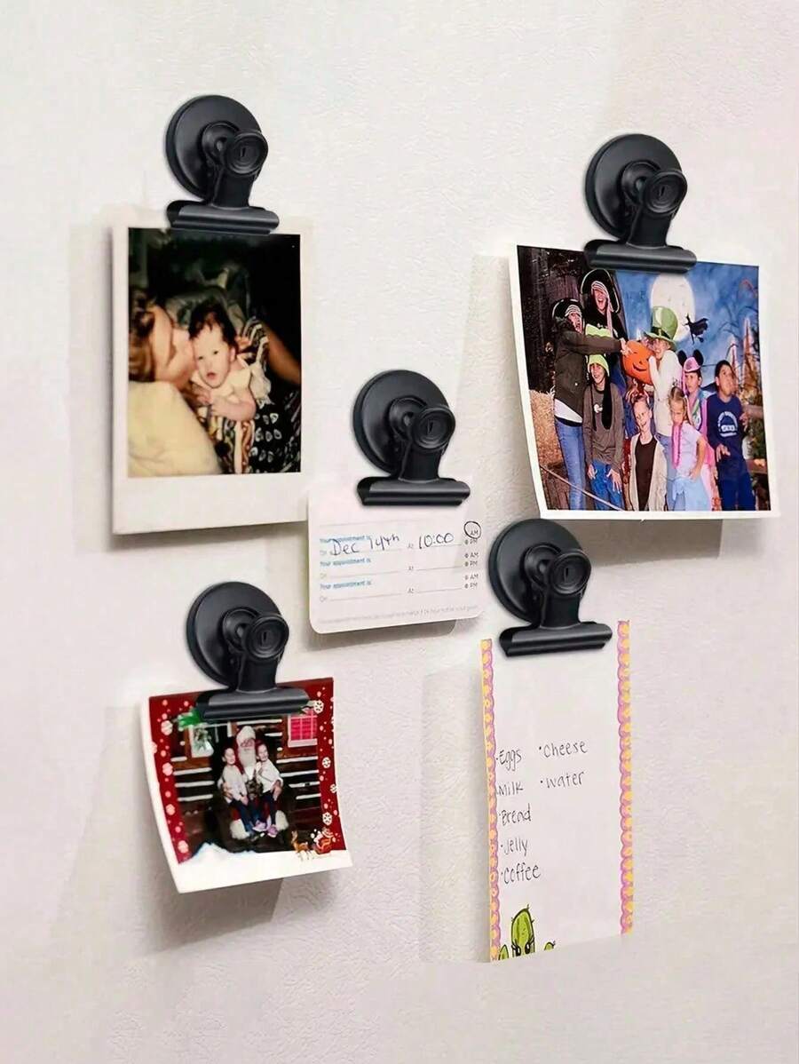 5/10pcs Round Refrigerator Magnets, Heavy Duty Fridge Magnets, Refrigerator Magnetic Clips, Refrigerator Magnets Magnetic Clips Strong Adhesion Detailed List Display Paper Fasteners