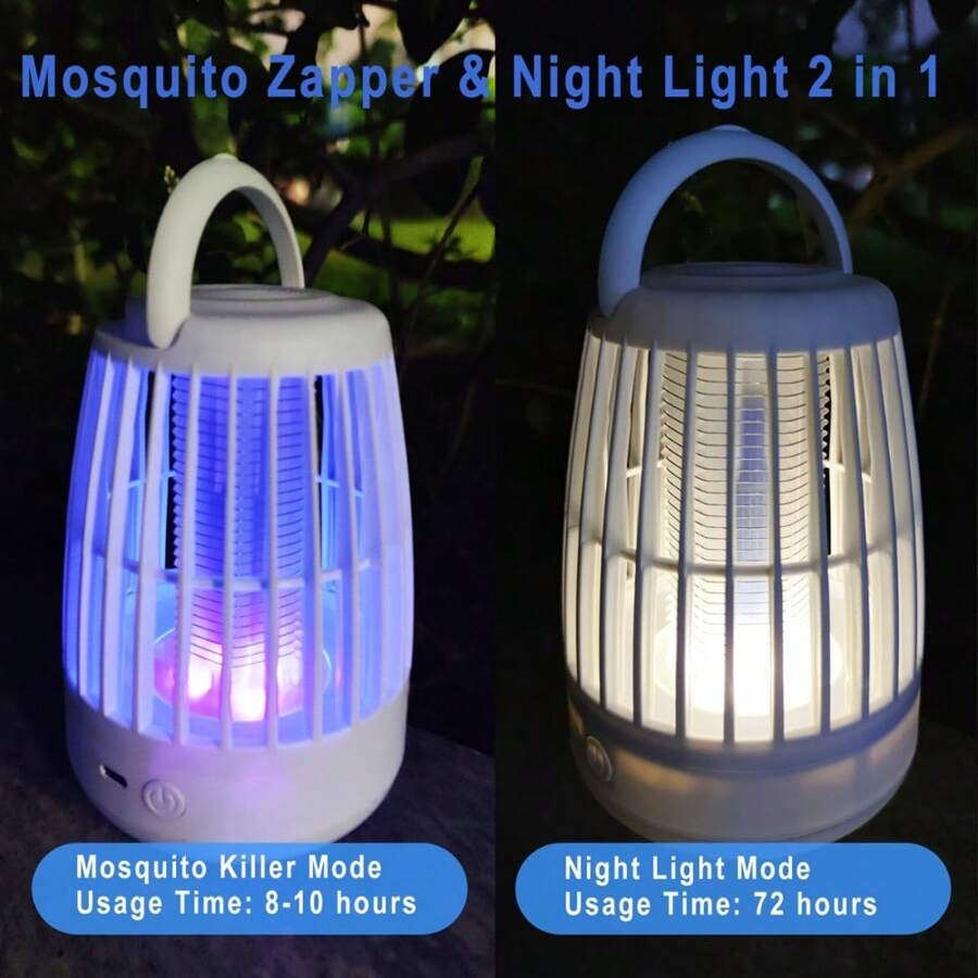 Mückenvernichter mit Nachtlicht, superleise, 100 % physikalische Mückenvernichtung, geeignet für Schlafzimmer, Wohnzimmer, Büro, Garten