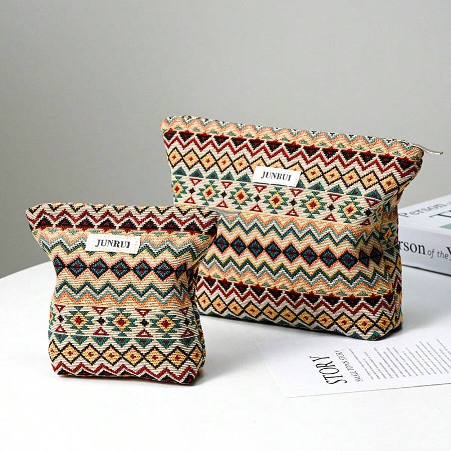 1 sztuka retro boho kopertówki wewnętrzna torba na kosmetyki i produkty do makijażu torba do przechowywania