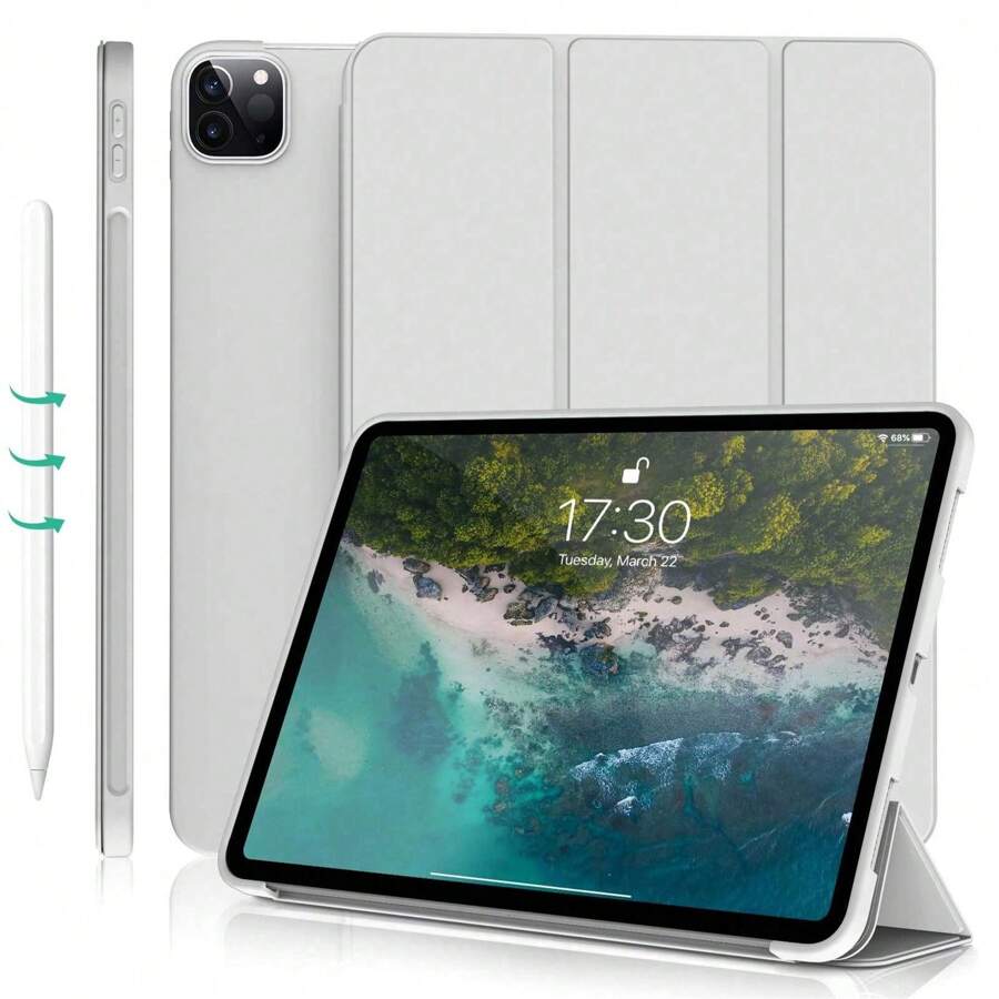 Étui de protection pour tablette, protection anti-chute douce, étui de protection ultra-fin/support intelligent/réveil automatique pour iPad pour iPad 9e génération/iPad 10e génération (gris)
