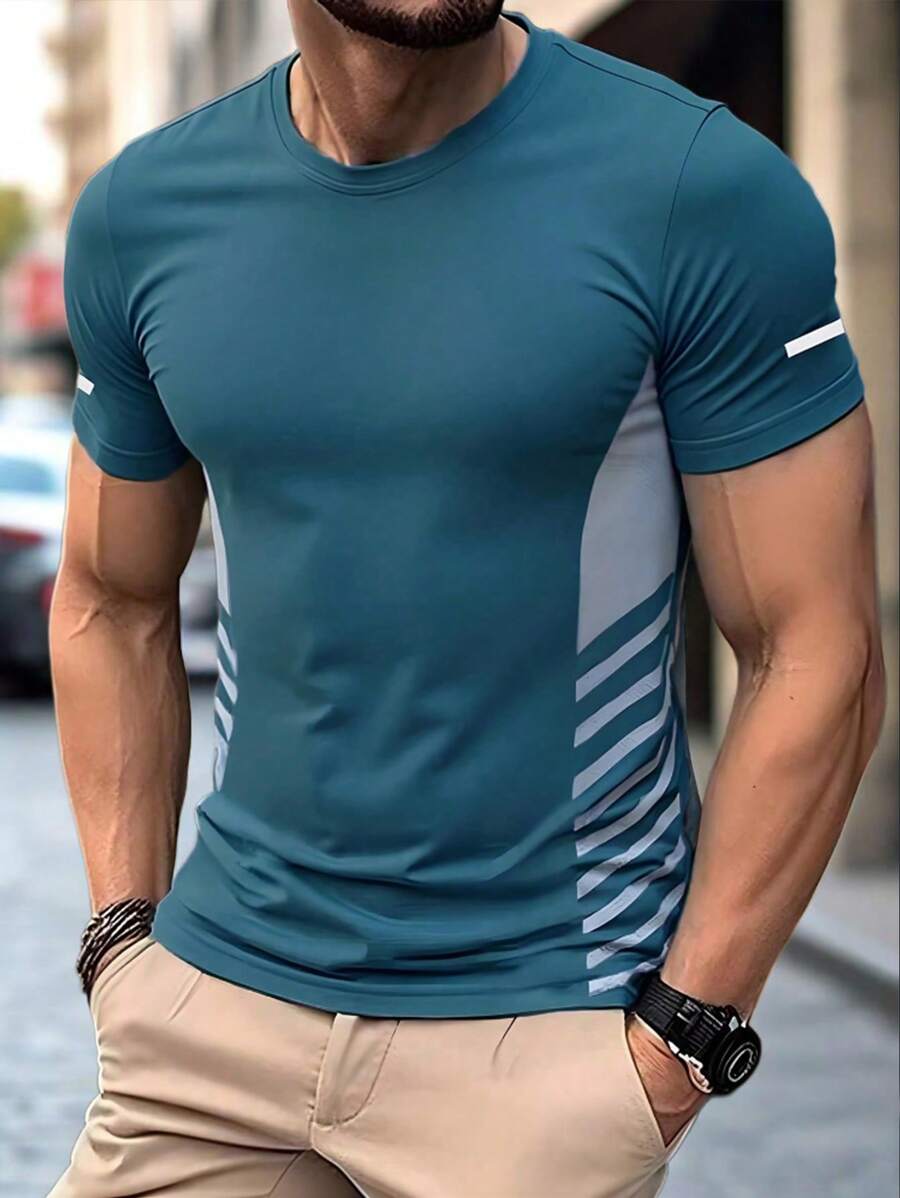 Leichtes, atmungsaktives Herren T-Shirt aus Eisseide, lässig und vielseitig mit kurzen Ärmeln, bequem für Sport und Outdoor, Sommer