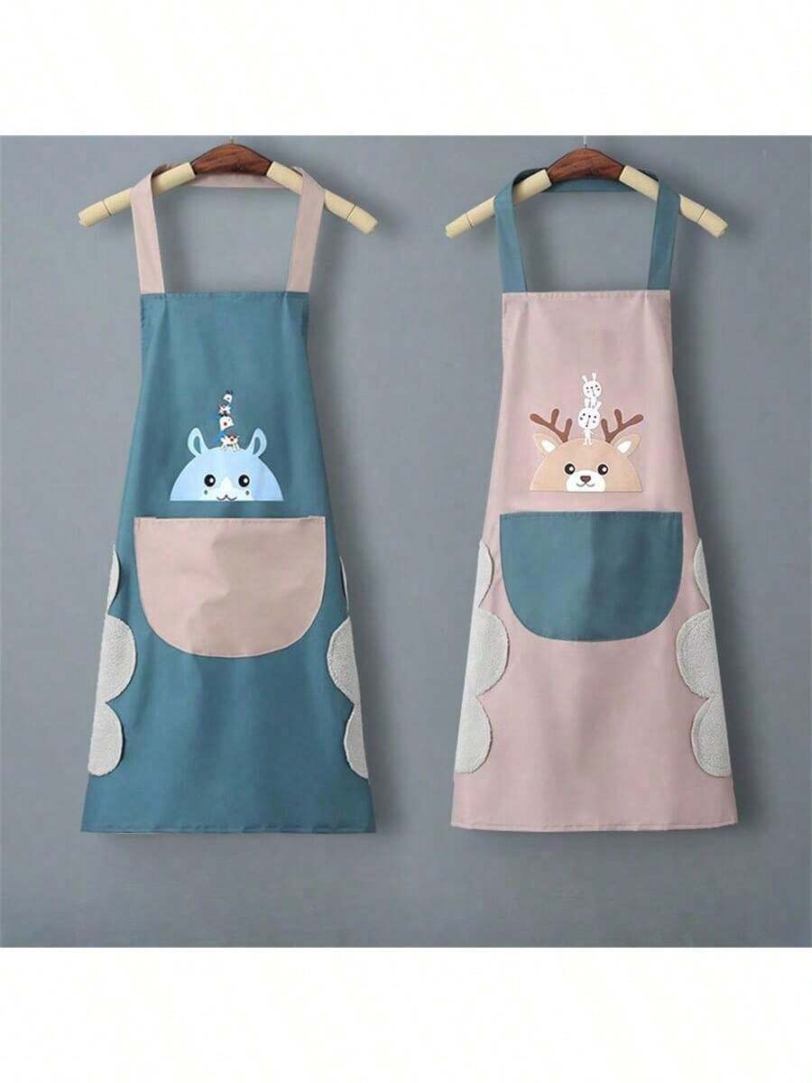 2/1 pieza Delantal impermeable y resistente al aceite de alta calidad para cocinar, delantal de cocina de moda para hombres y mujeres, uniforme de trabajo para adultos