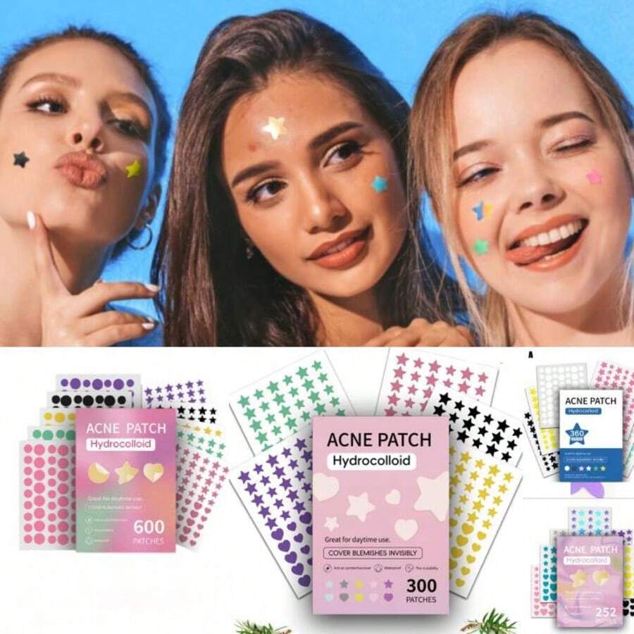 360 Peças Conjunto Colorido de Adesivos para Cobrir Acne, Suaves e Não Irritantes