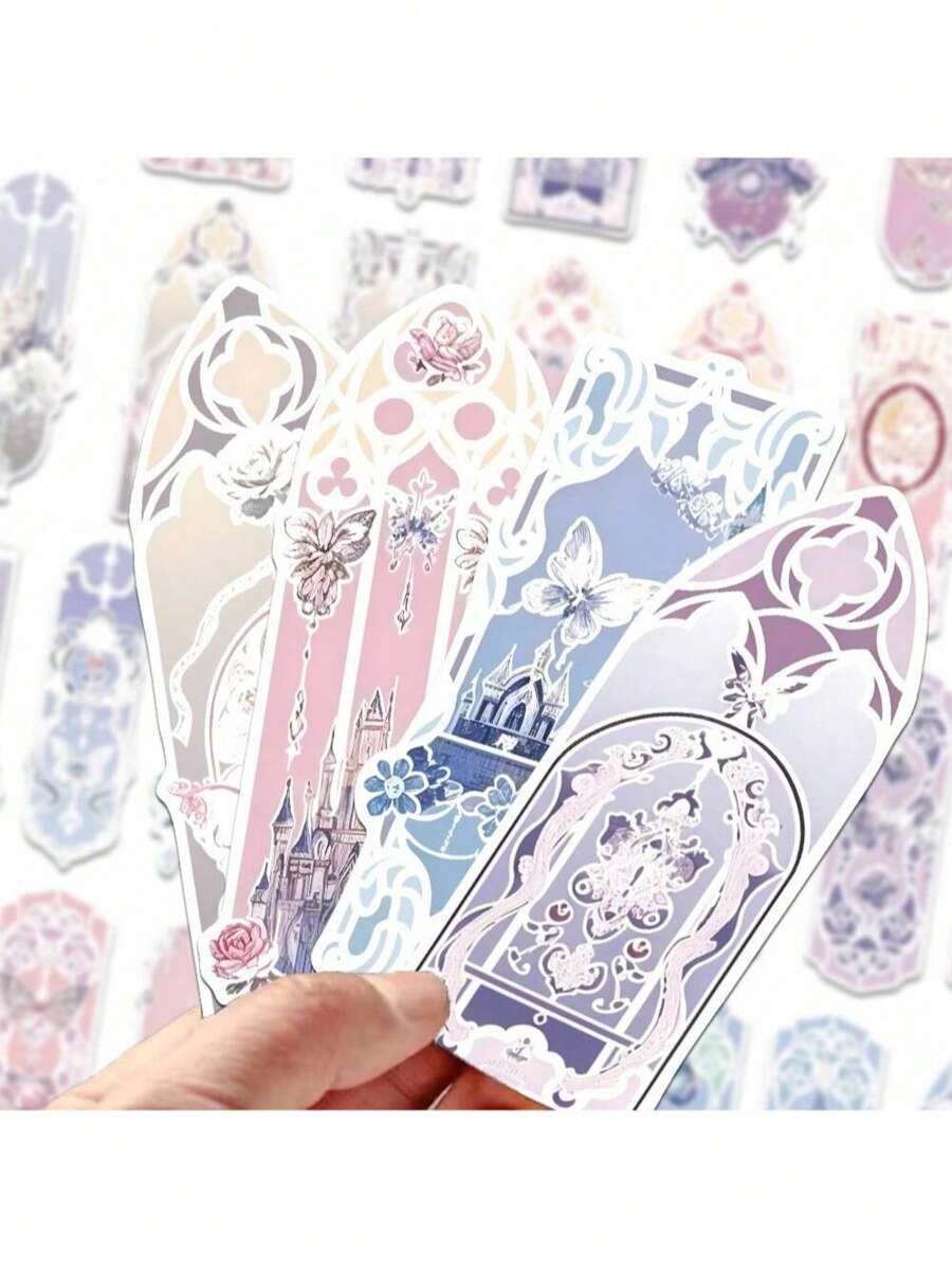 Set de 5/10/15/20/30 Marcapáginas con diseño de castillo de princesa al azar, románticos marcapáginas de papel con dibujos animados decorativos para la lectura