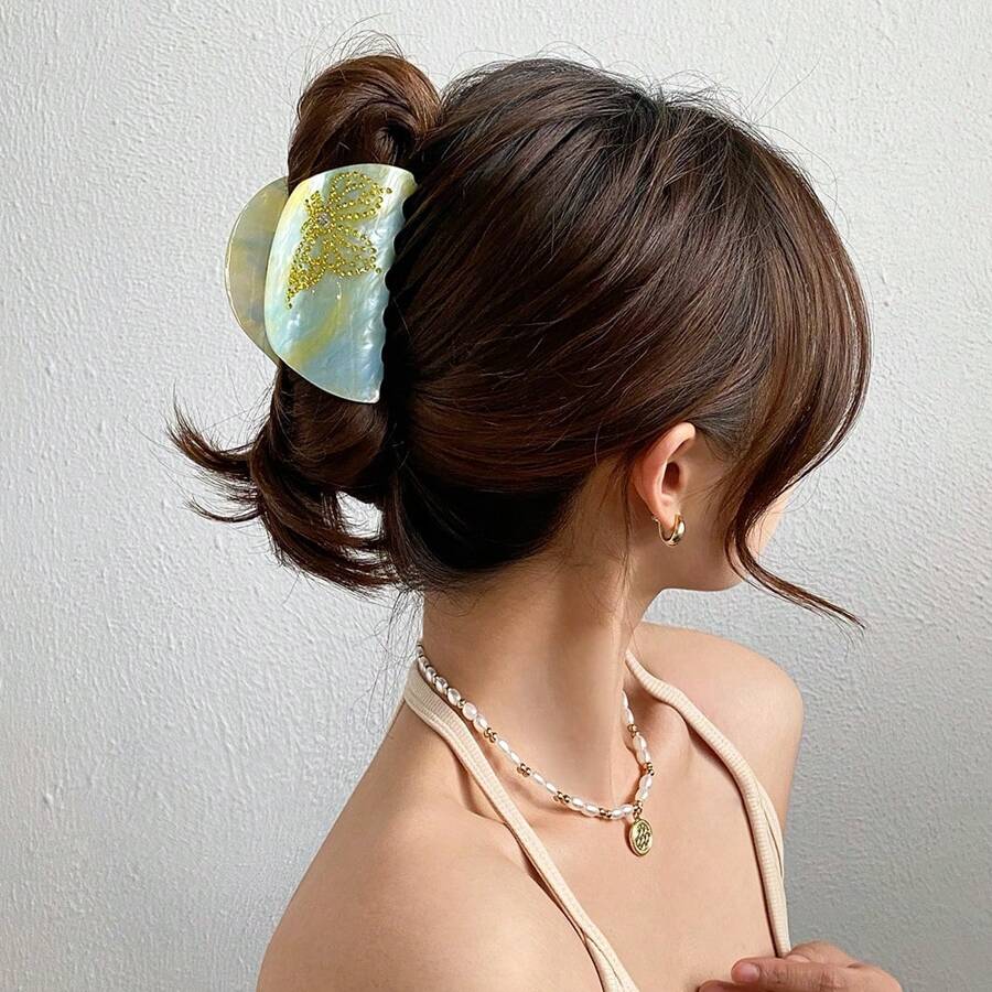 1 Stück Schmetterling Strass Haarspange aus Azetat für Frauen, kleine süße Haarklammern für den täglichen Gebrauch, Party Haaraccessoires, Weihnachtsgeschenke, am Strand