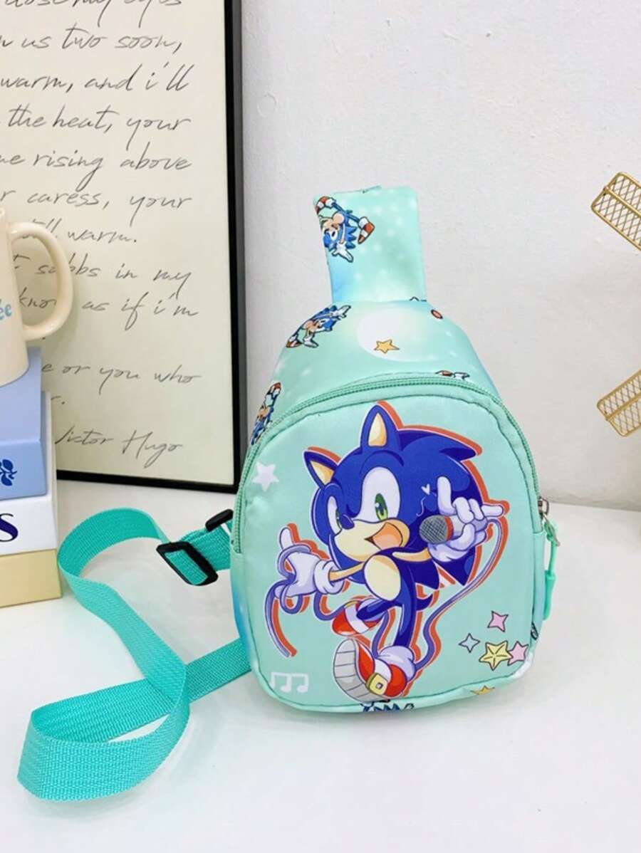 Bolsa con impresión de dibujos animados para niños, de diseño de moda y plateado, de construcción ligera y resistente, de gran capacidad, con un diseño dulce y lindo, ideal como regalo de vacaciones, cumpleaños, Navidad, para viajes, deportes al aire libre, para organizar tus esenciales con estilo.